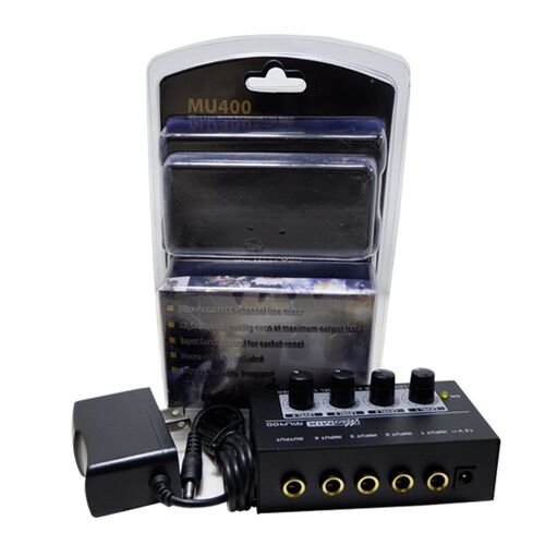 4路音频混音器 四通道mMini信号混合器 吉他乐器调音台Audio Mixe