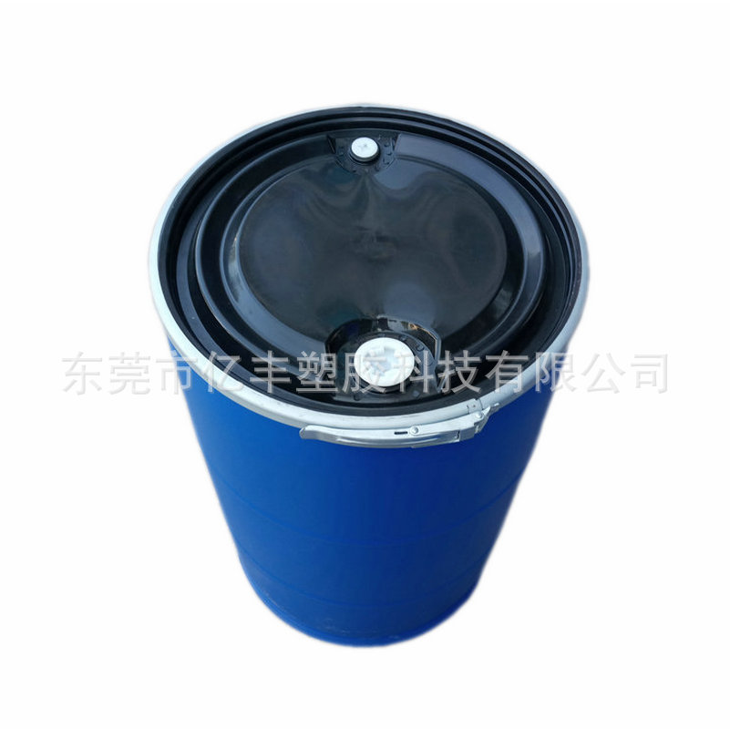 200KG美式铁箍法兰化工桶200公斤溶剂液体塑料包装桶运输堆码桶