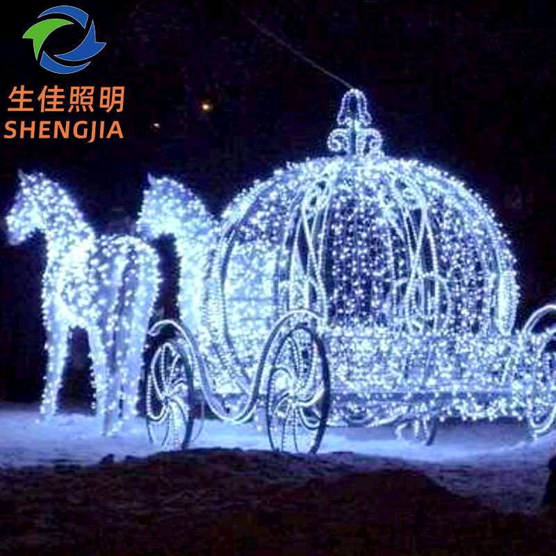 LED灯串圣诞鹿拉车灯 文旅滴胶糜鹿灯光节造型灯小品灯梅花鹿灯