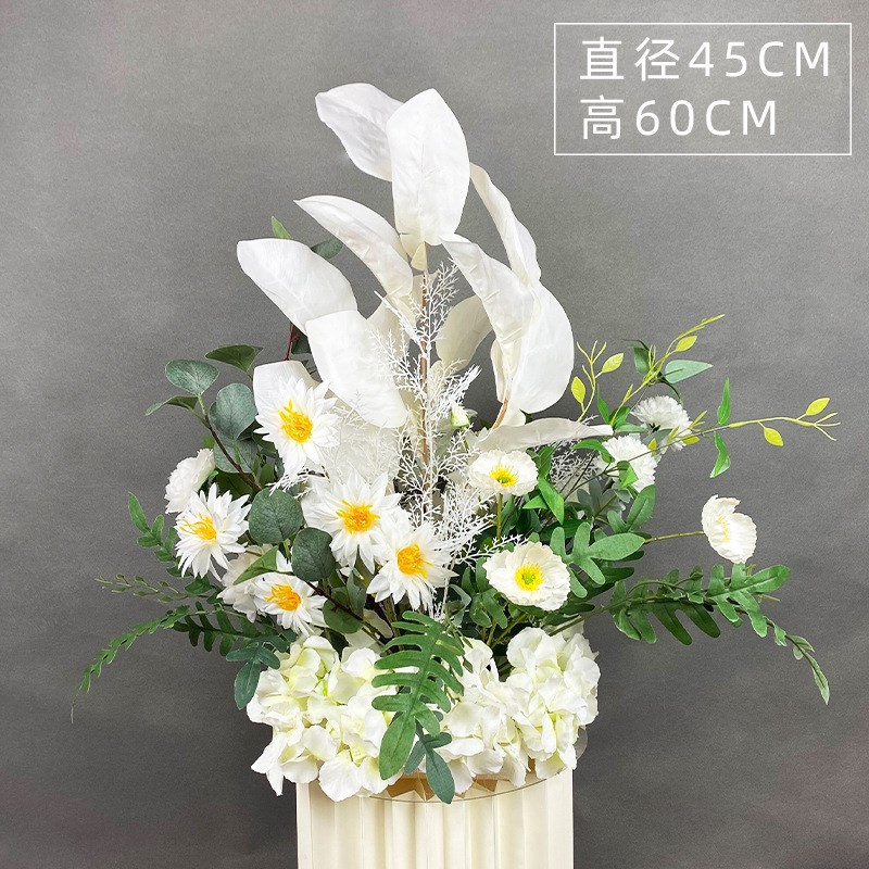 新款婚庆仿真花柚子叶盆花路引花T台舞台花Q背景花点桌花成品花