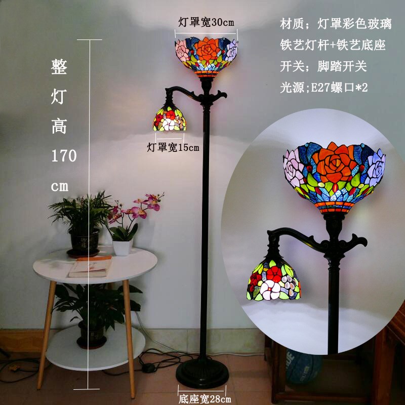 美式温馨乡村落地灯卧室床头E灯酒店创意沙发茶几落地灯