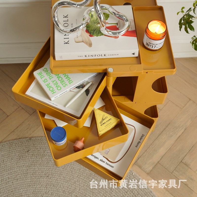北欧波比柜二层网红旋p转收纳柜创意多层置物柜热卖塑料床头储物