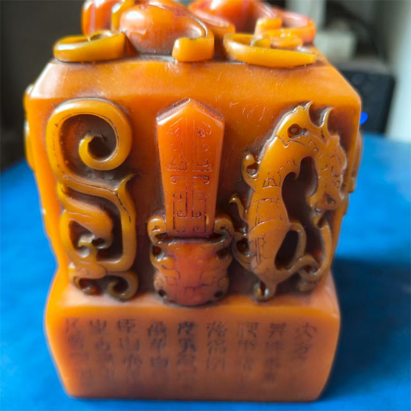 树脂九龙印章 九龙玉璧印章仿古工艺品摆件中式婚庆道具批发