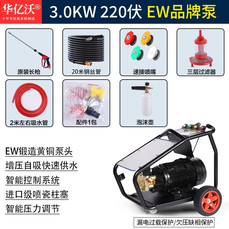 高压洗车机专用高压水抢220v家用洗车器商用高压清洗机无刷洗车泵