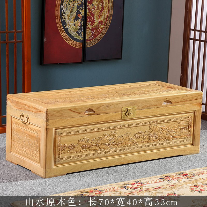 61K3香c樟木箱子长款全香樟木实木婚嫁箱衣箱字画书画箱储物仿古