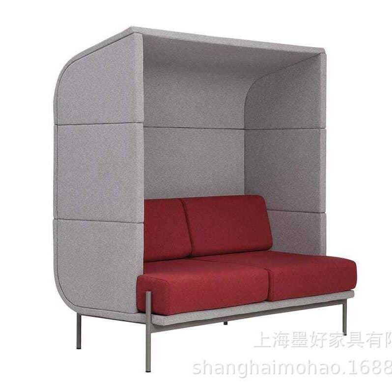 U型会议空间屏风高背卡座沙发