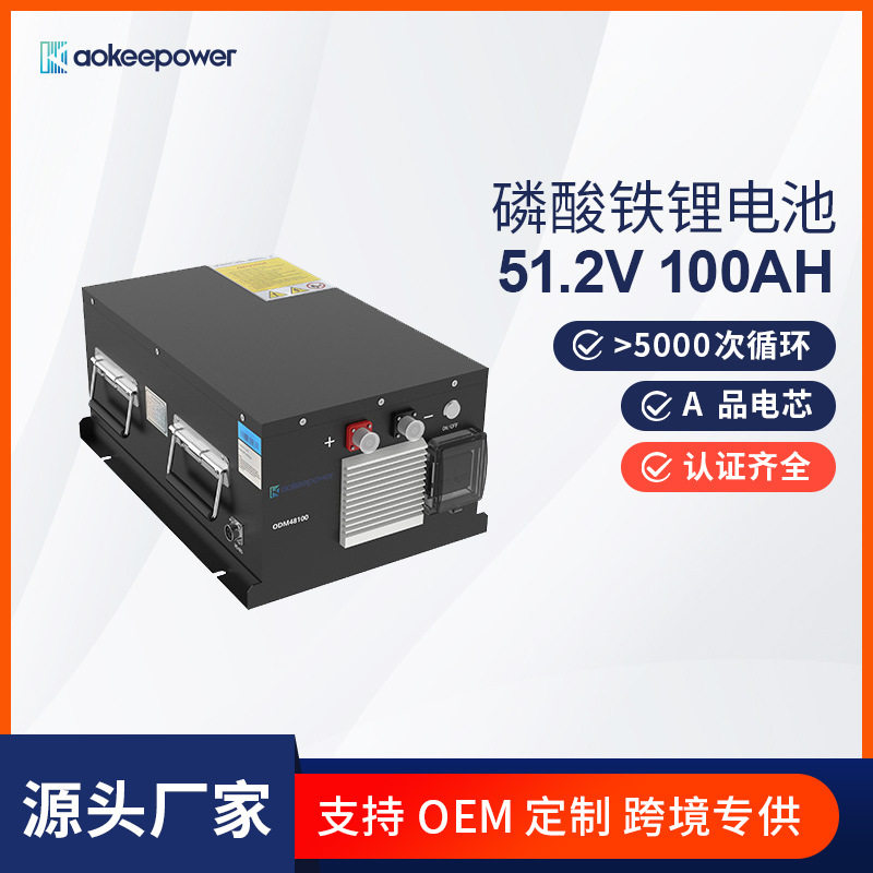 51.2V100AH磷酸铁锂工业家庭储能备用电源房车太阳能储能动力电池