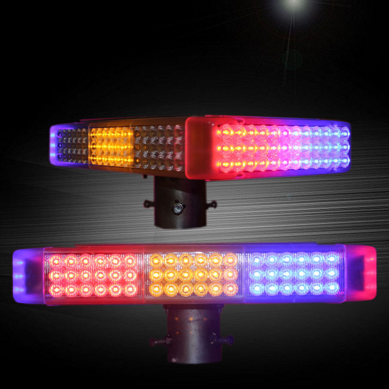 太阳能一体式LED频闪警示灯交通施工岗亭路障信号四面爆闪灯