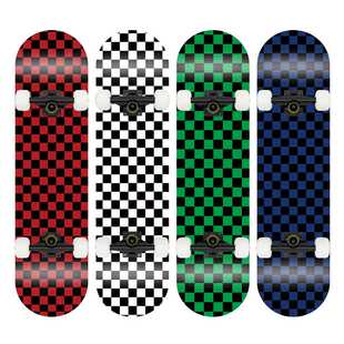 滑板双翘板黑白格31寸滑板成人刷街枫木四轮双翘板凹板skateboard