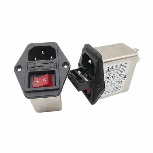 带灯 带开关保险型电源滤波器 CW2B-10A-T  6A 10A 滤波器220V