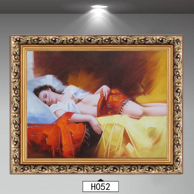 欧式卧室装饰画床头玄关墙画宾馆客房壁I画酒店客房挂画油画睡美