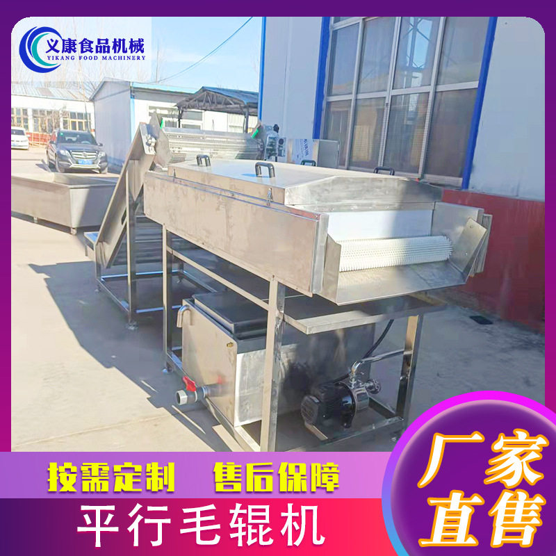 供应平行毛辊水果清洗机 丑橘打蜡清洗机 大型柠檬打蜡机设备