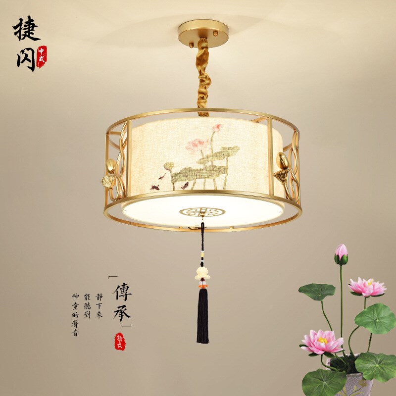 智闪新款a新中式吊灯客厅灯卧室茶楼茶室灯具简约铁艺仿古中国