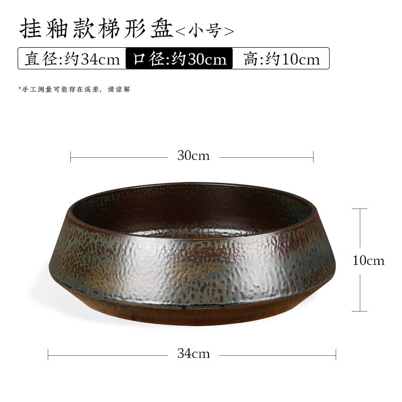 新中式复古仿柴烧挂釉中式插花B陶瓷器皿大花瓶客厅插花花器摆件