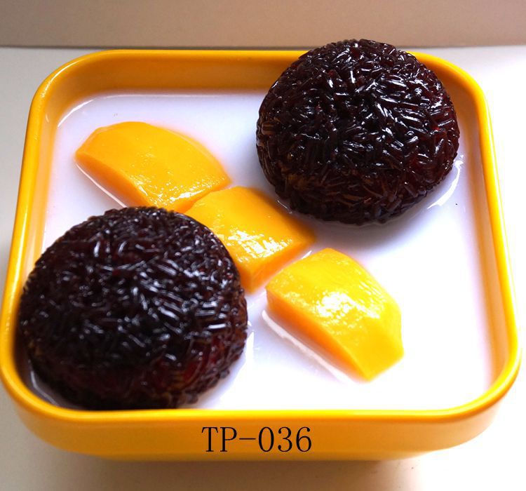 仿真仙芋世家杏记甜品茗记甜品芒果椰汁黑糯米芒果白雪黑糯米模型