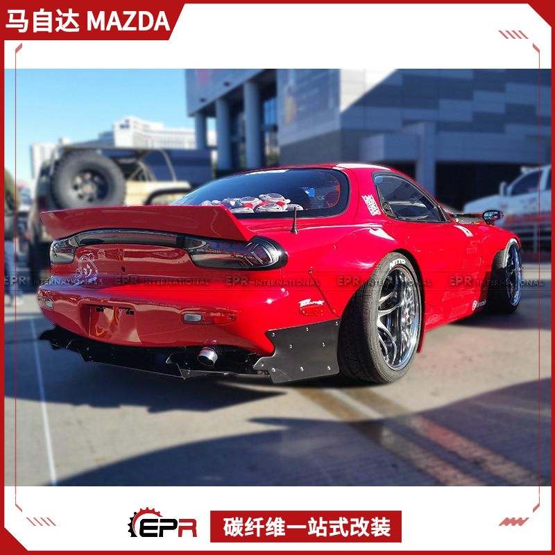 适用MAZDA马自达RX7 FD3S火箭兔宽体后扰流底板 后尾唇小包围改装
