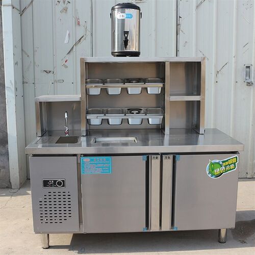 水吧工作台奶茶店m设备全套商用冷藏冷冻冰柜饮品店操作雪克台