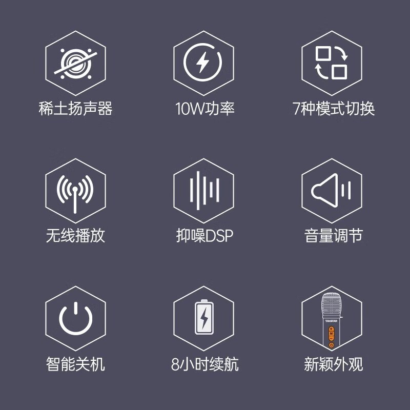 得胜 (TAKSTAR)DA10wS手持扩音器话筒音响一体自带声卡k歌麦克风