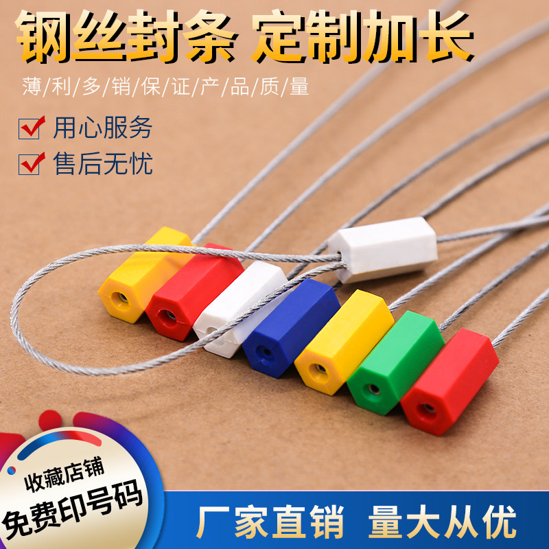 定制一次性油罐车抽紧式封丝封条物流铅封电表铅封钢装箱施集锁扣