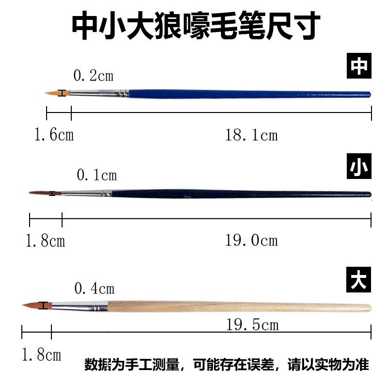 狼嚎水粉笔工业水油漆毛笔勾彩画笔国画毛笔大中小颜料笔刷用线笔