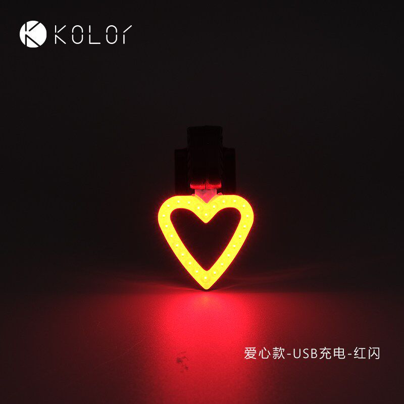 K行lor卡勒单车-充o车尾灯USB自电LED夜骑灯警示装备单车后灯