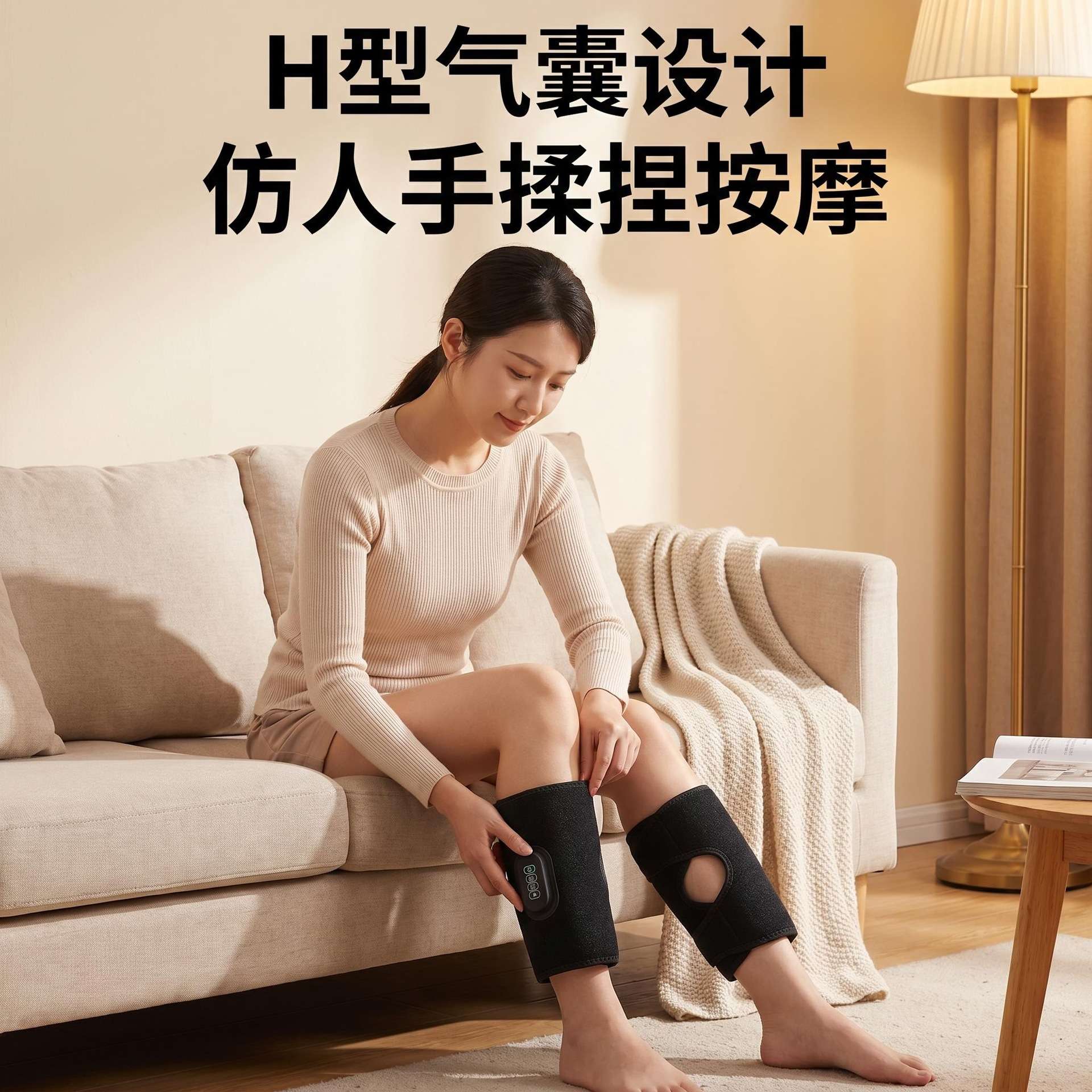 热敷充电肌肉气压小腿按摩仪电动腿部按摩器空气波全自动揉捏震动