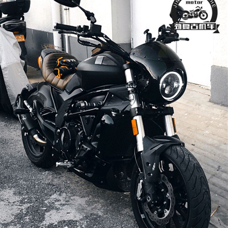 适用贝纳利机车502C坐垫座包 大魔鬼BJ500-6A复古改装毛毛虫座垫