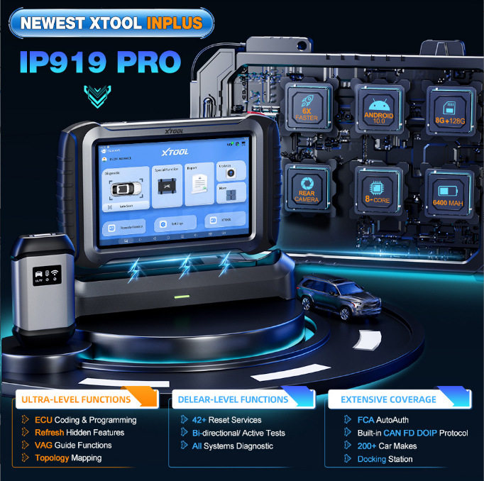 2024朗仁XTOOL IP919PRO全系统42+特殊功能支持快充带无线充电底