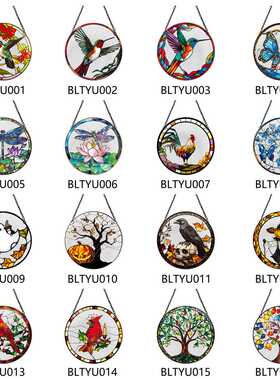 BLTYU001-016立体玻璃纹理挂牌3D亚克力悬挂挂饰橱窗窗户装饰挂件