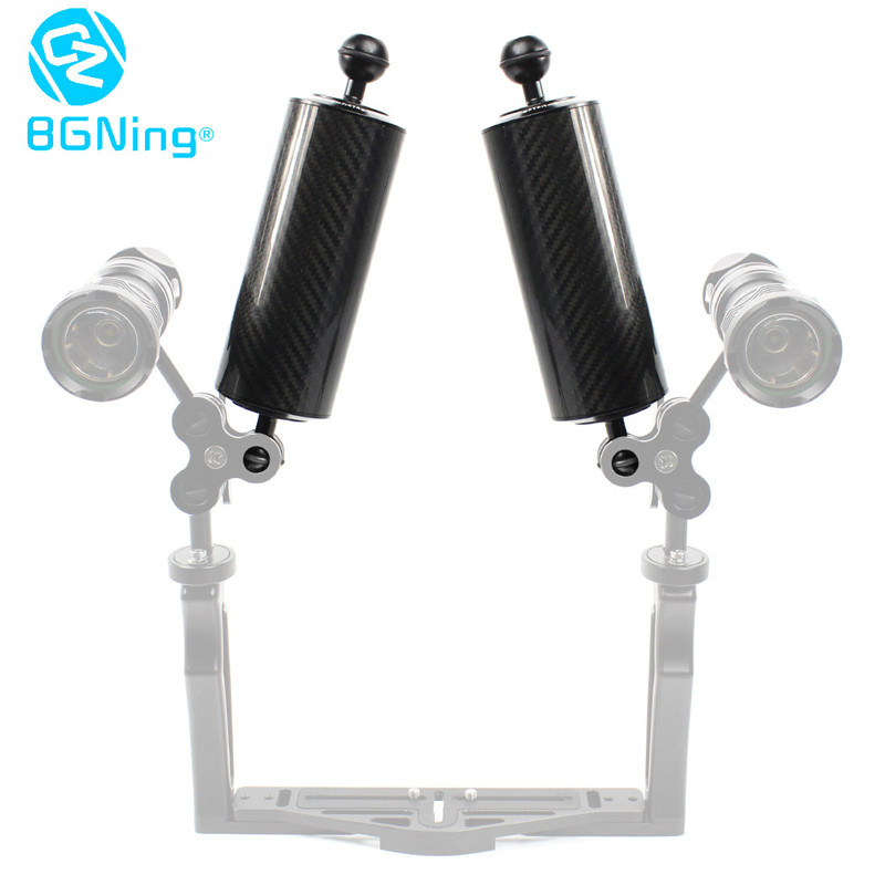 BGNing升级款一英寸双球头浮力臂D60mm超轻碳纤维 双手持潜水扩展