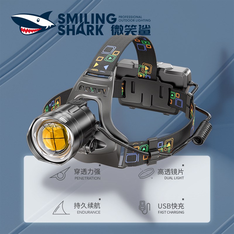 LED头灯强光USB充电超亮钓鱼专用P100头戴式超长续航P90照明18650