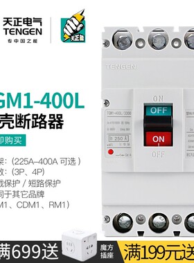 天正塑壳断路器3P空气开关380V三相TGM1-400L/3300 315A 350A400A