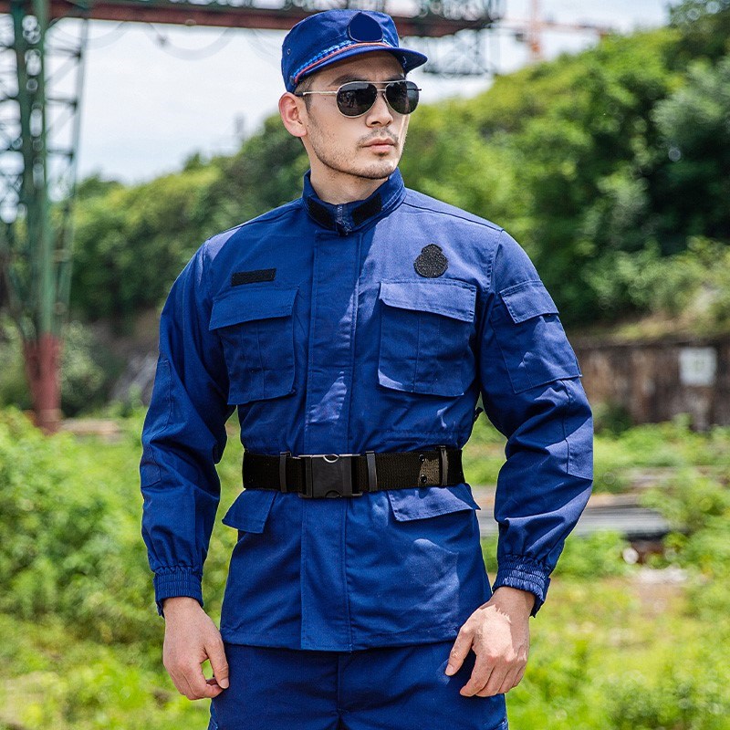 全新正品蓝色作训服男冬季耐磨防静电夏季男士训练服