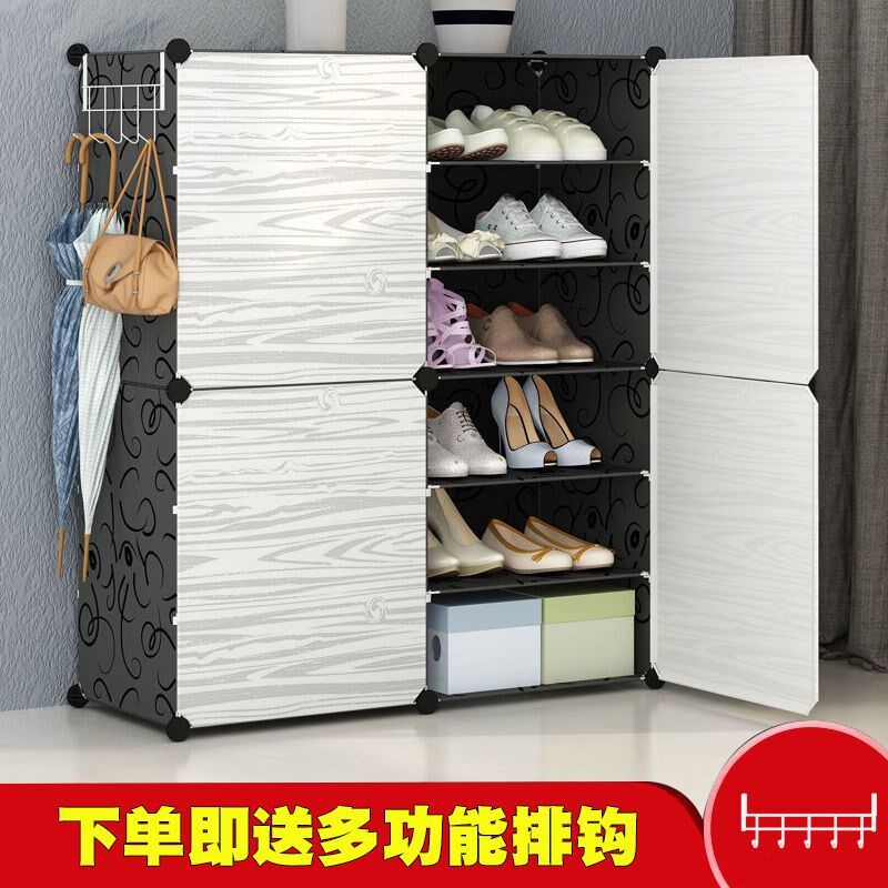 鞋架子门口结实特价家用宿舍简易多层经济收纳柜多功能木纹门鞋柜