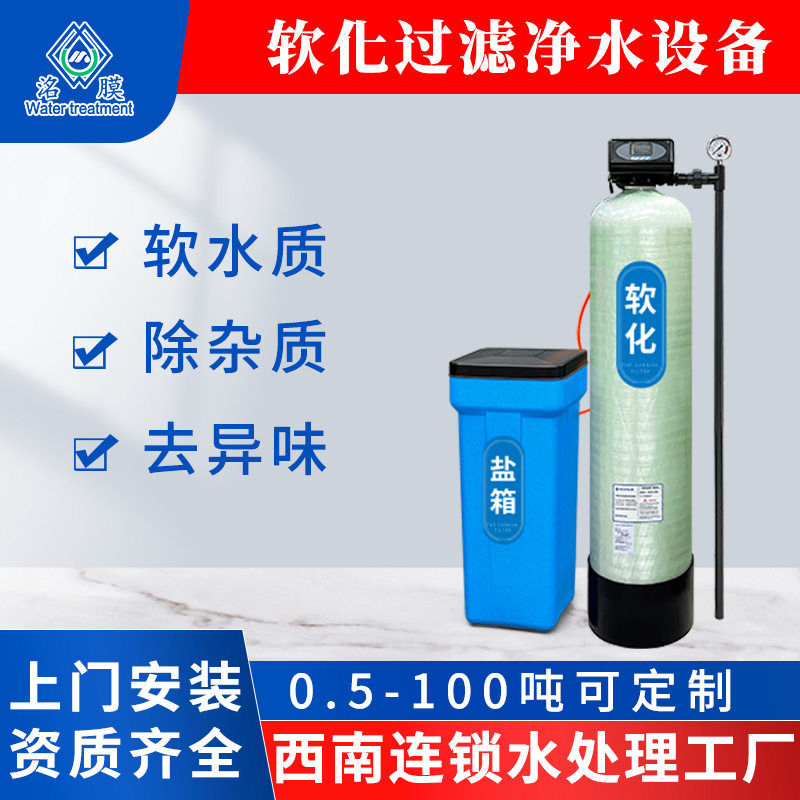 1吨井水地下水过滤器除泥沙水垢铁锰硬水软化器软水机