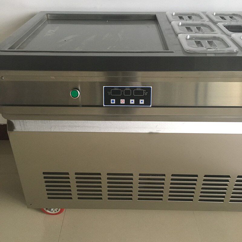 卓富智能大方锅带九桶炒冰机泰国炒冰激淋卷O炒酸奶机器 泰式炒冰