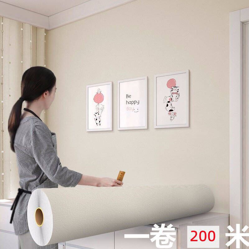 壁布100米大m卷墙纸自粘墙壁纸防潮可擦洗家用卧室