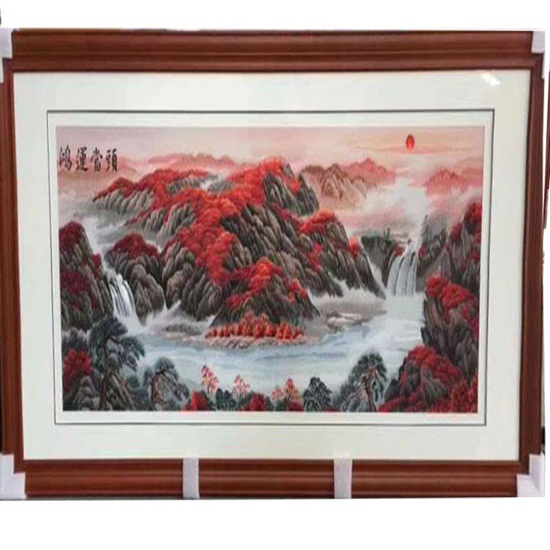 苏州刺绣单面手绣成品[s牡丹花开富贵 ]挂画 直销客厅沙发背景