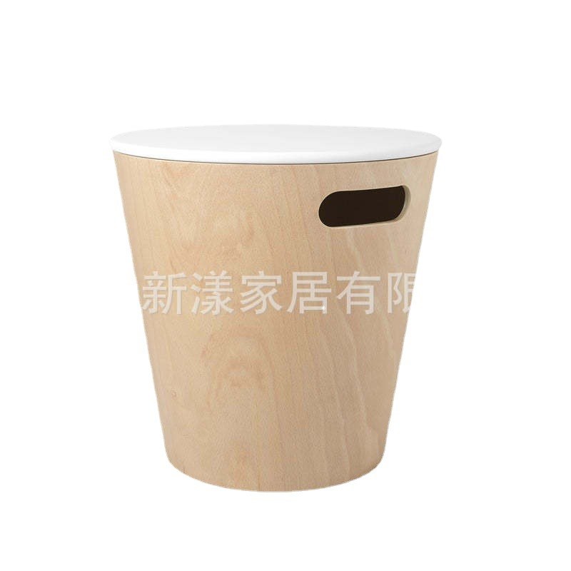 室内创意收d纳用品木质简约商务可坐人收纳凳子储物凳圆桌子收纳