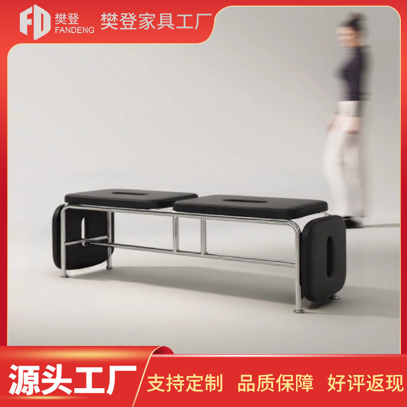 北欧创意纽扣长条凳设计师家用餐桌长凳卧室真皮床尾凳