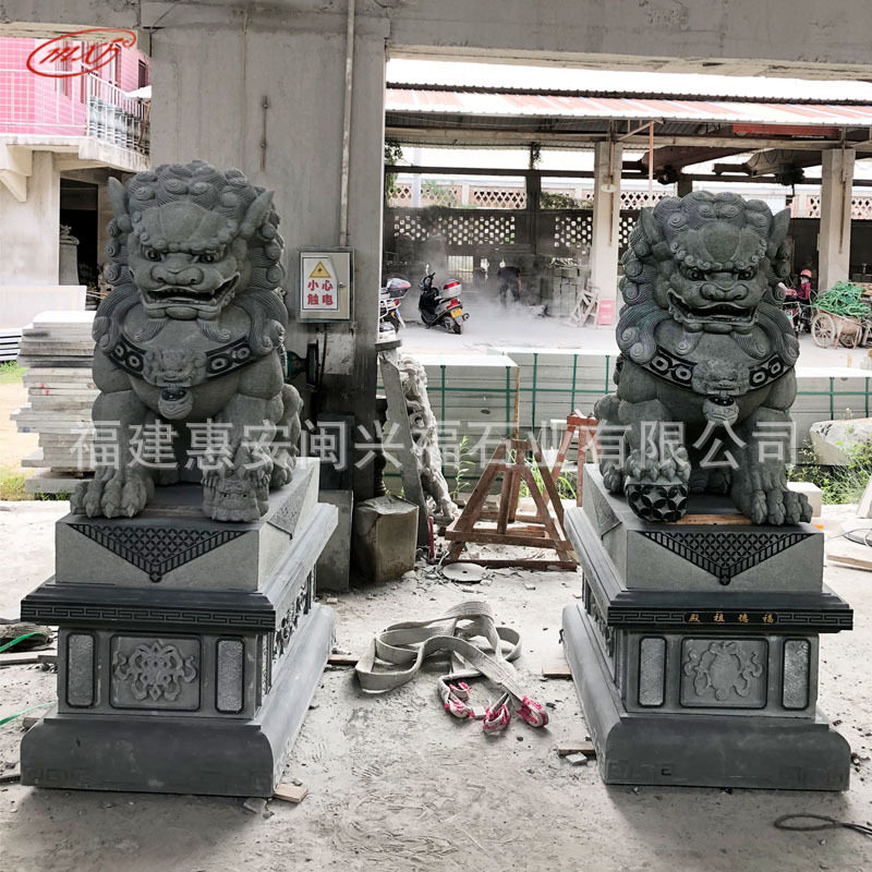 看门花岗岩石狮子一对别墅庭院摆件石雕狮子墓地小石头狮子厂家