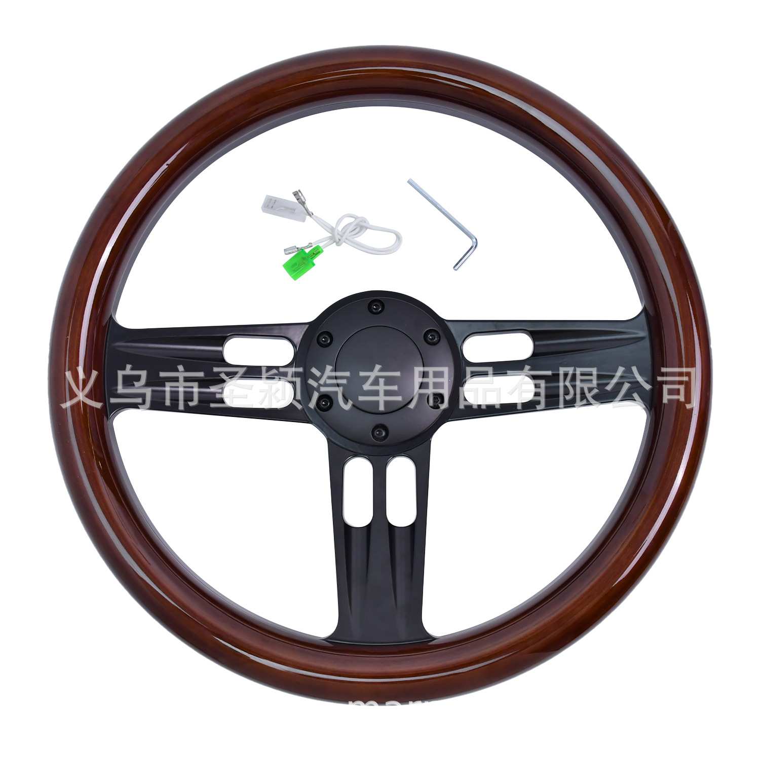 14寸实木桃木方向盘改装普桑捷达复古方向盘平款桑塔纳实心方向盘