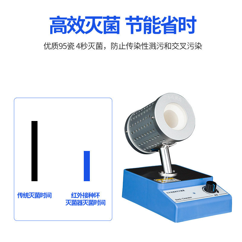 红外线接种环灭菌器小口径便携实验室专用双口径灭菌无菌电子速热