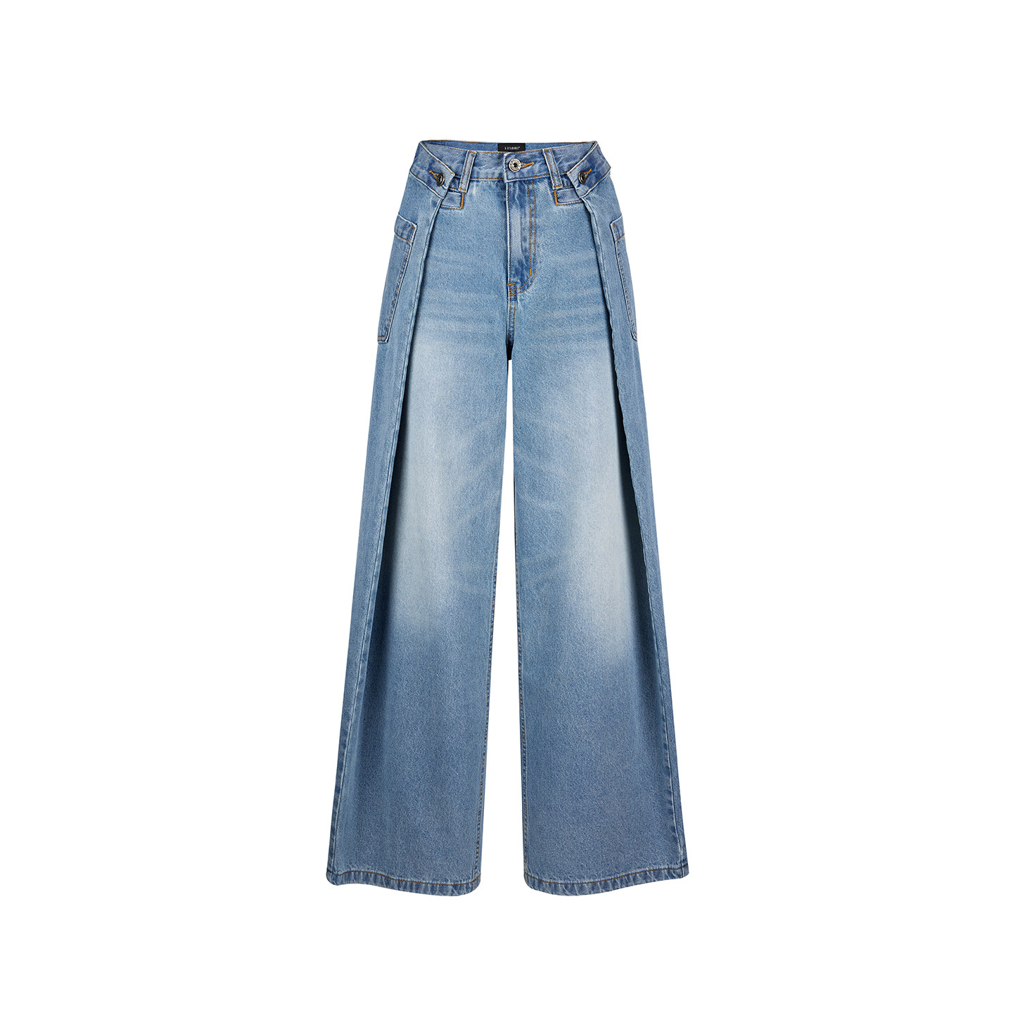 thumbnail for D.DESIRABLE · - Three-dimensional foldable washed jeans, thin and refreshing wide-leg pants