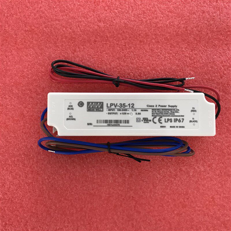 正品台湾明纬led防水恒压驱动开关电源 LPV-35-12  35W 12V3A全新