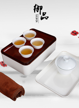陶瓷功夫茶具简易便携式旅行快客茶杯套装包简约家用户外车载茶壶