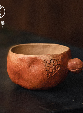 落笙石榴紫砂茶杯手工主人杯品茗杯原矿朱泥个人专用高级功夫茶具