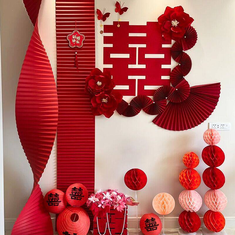 婚房布置套装结婚大喜字贴女方出阁房间装饰男方新房卧室酒店专用