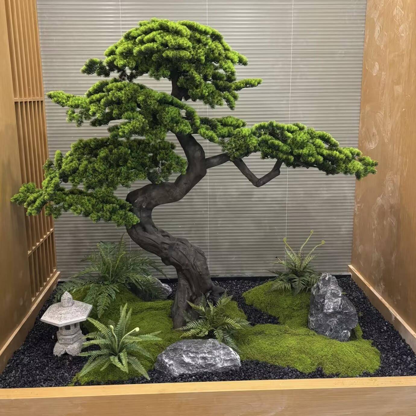 仿真迎客松新中式罗汉松摆件酒店玄关景观装饰室内外仿生造景