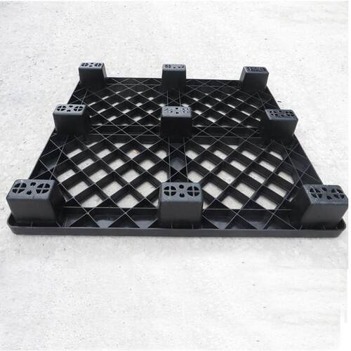 网格九角塑料托盘 黑色防静电塑料卡板 1210黑色出货塑胶栈板